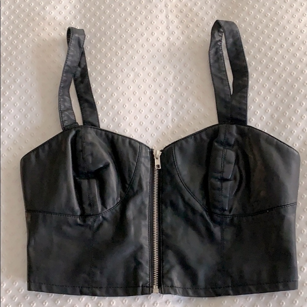 Leather crop top